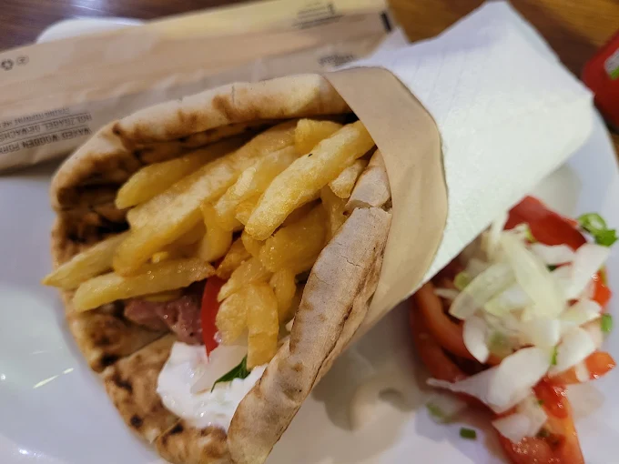 gyros sandwich  - local street bbq volos