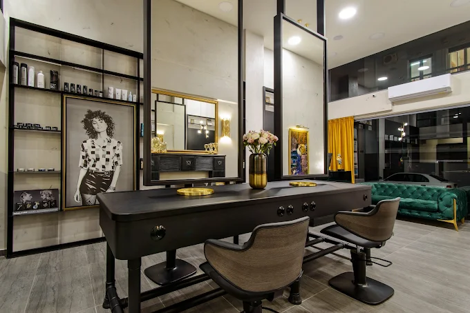 indoors seating area - voss by vasileios ioannou hairdresser trikala