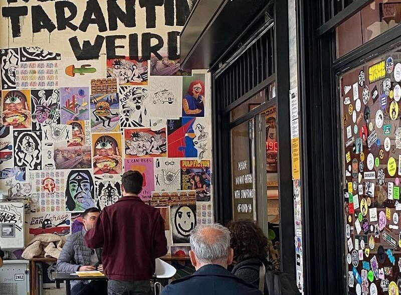 outdoors street style - Tarantino Sandwiches & Fries