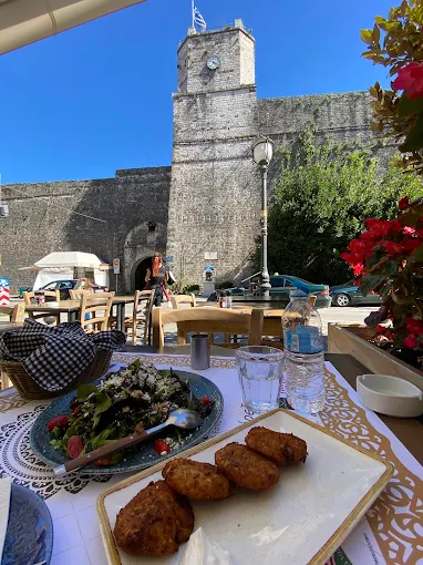 outdoors seating with historical view s - balsamico traditional restaurant ioannina