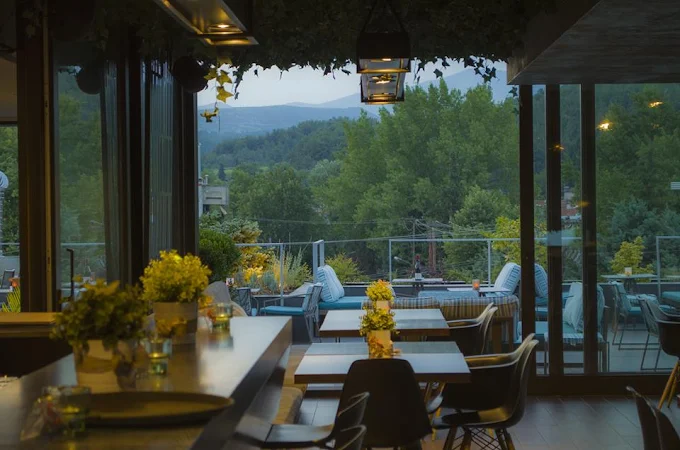 indoors - roof garden la vista restaurant and bar serres