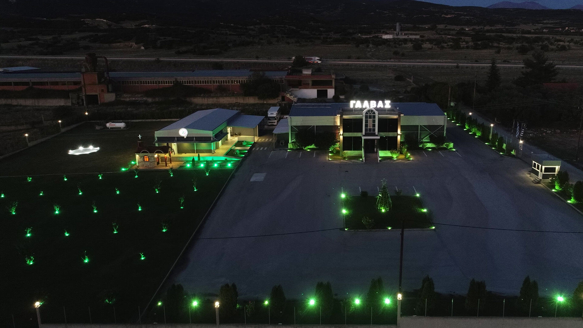 night panoramic photo - ktima galvas serres