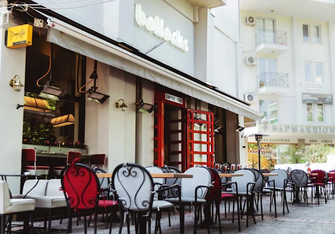 outdoor seating  - bollocks coffee shop larisa