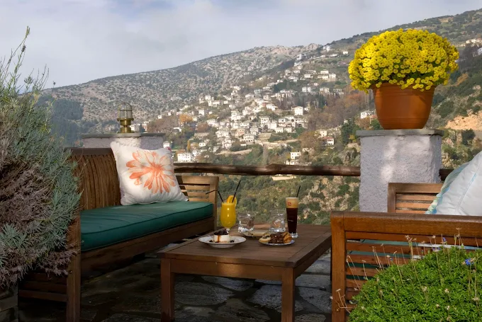 coffee with view - aeriko cafe bar makrinitsa pelion volos