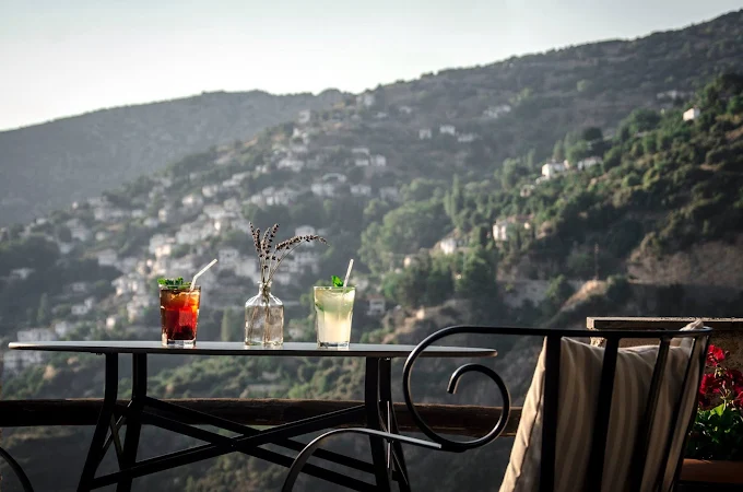 cocktail with view  - aeriko cafe bar makrinitsa pelion volos