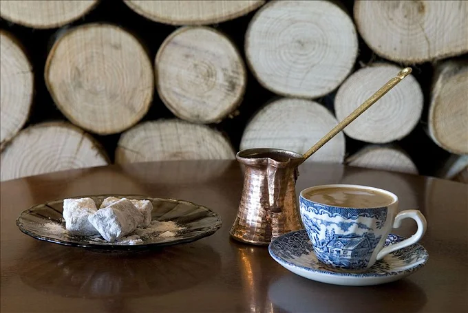 traditional greek coffee  - aeriko cafe bar makrinitsa pelion volos