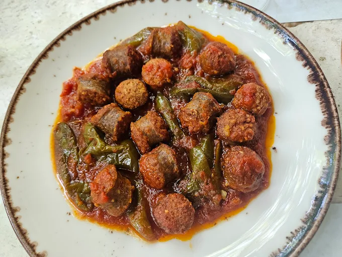 traditional sausage stew  - kritsa restaurant portaria volos