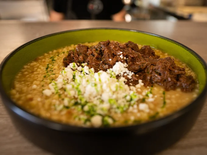 trachanas with beef ragu - san to alati restaurant komotini