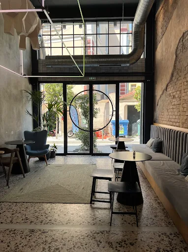 indoors - black drop coffee store kavala 